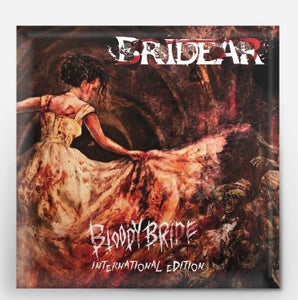 BRIDEAR - "Bloody Bride" square pinback badge